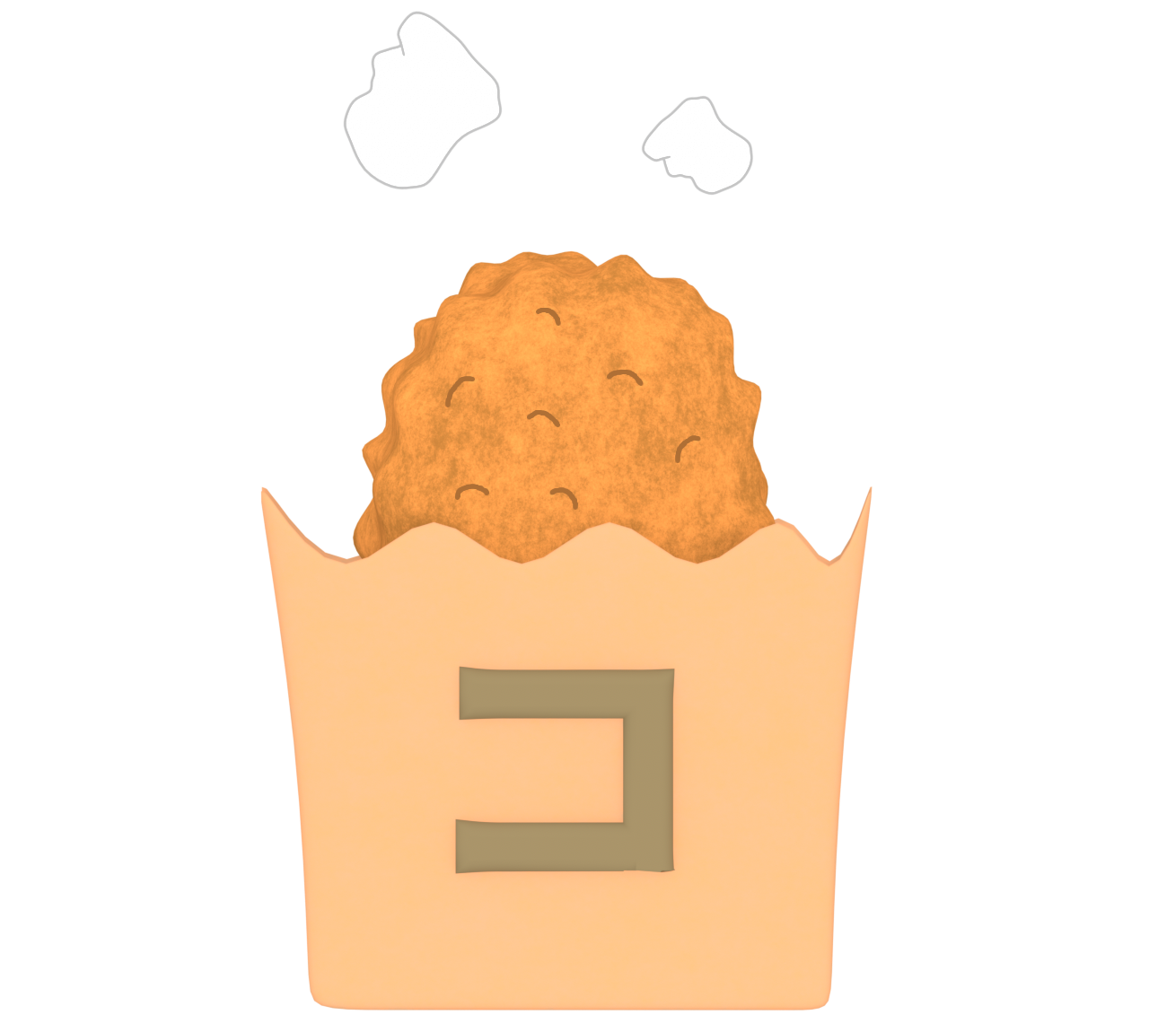 紙袋に入ったコロッケのイラスト
