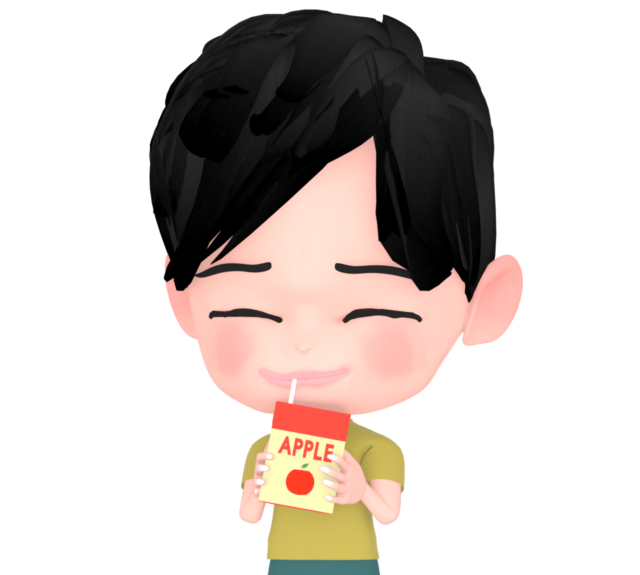 紙パックのジュースを飲むイラスト