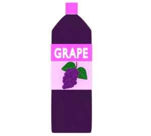 ペットボトルに入ったぶどうジュースのイラスト