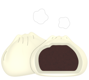 あんまんを半分にしたイラスト