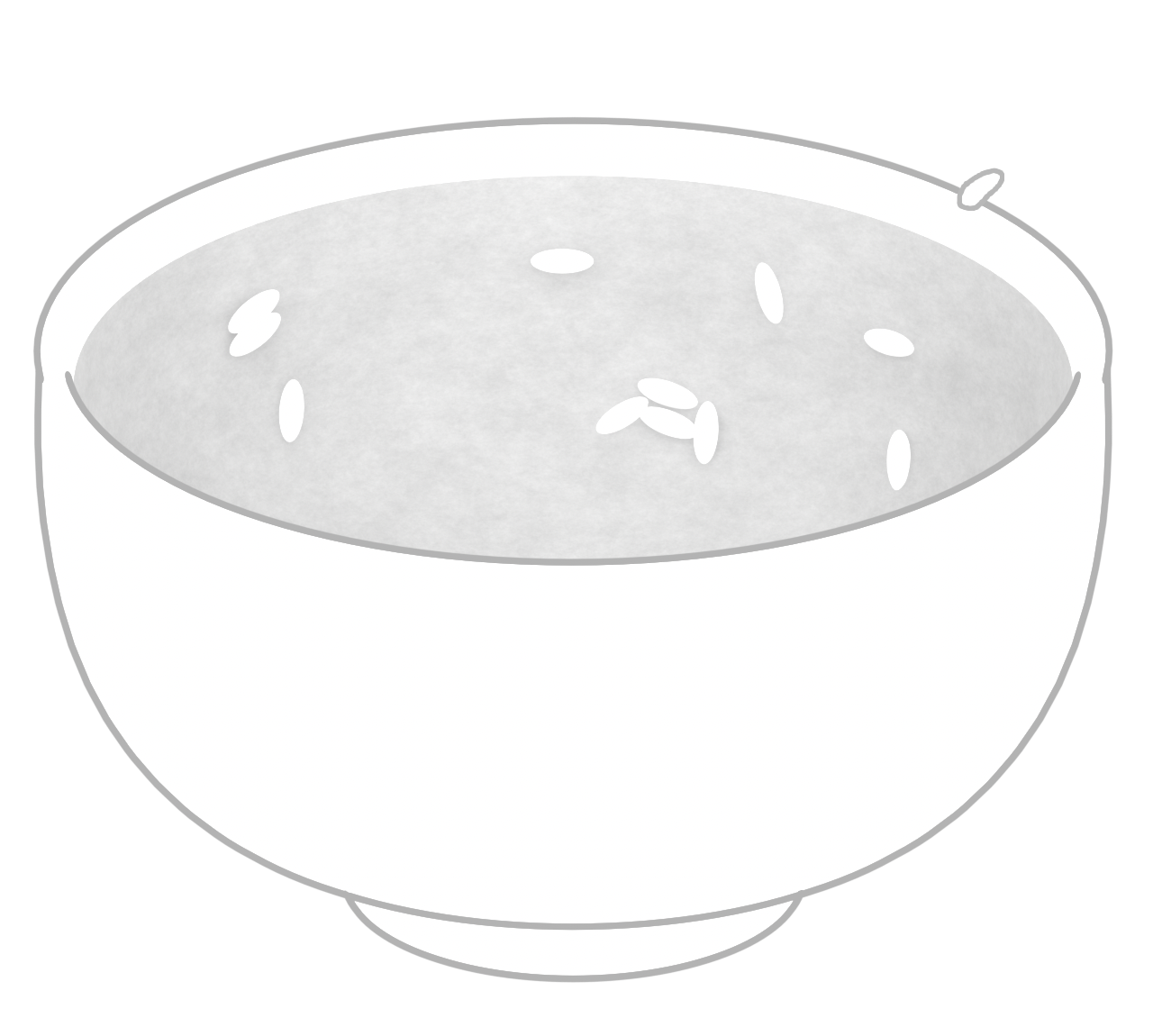 ご飯粒がついた茶碗のイラスト