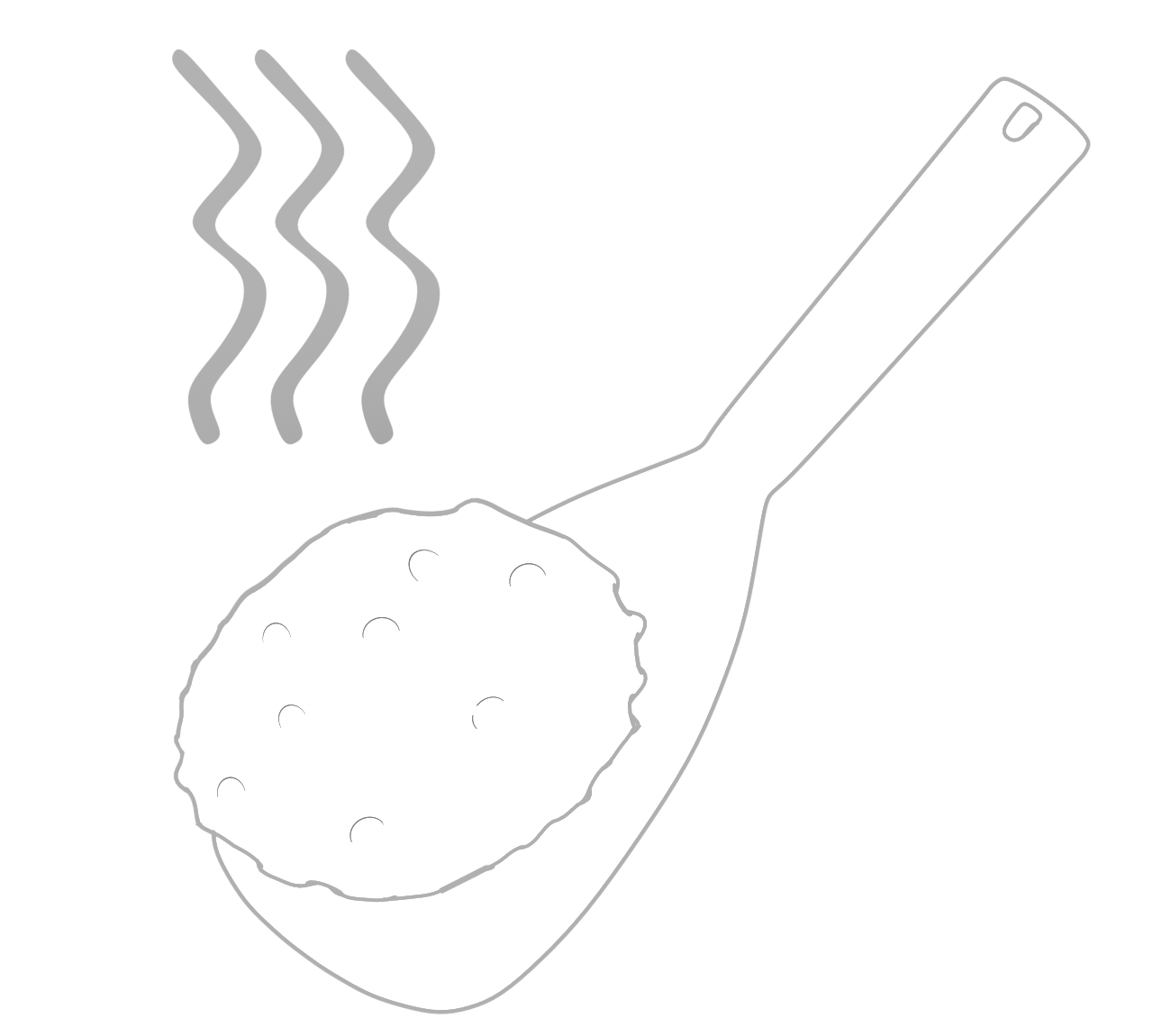 ご飯をよそうしゃもじのイラスト