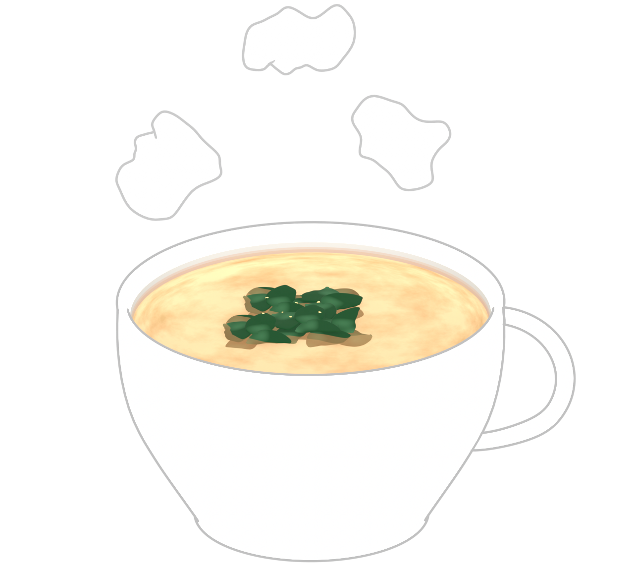 わかめスープのイラスト
