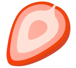 スライスした苺のイラスト