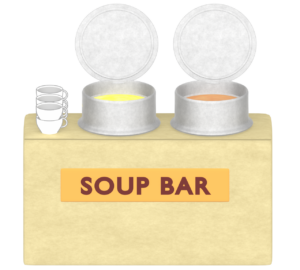 スープバーのイラスト