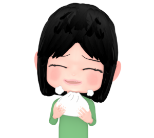 肉まんを食べる女性のイラスト