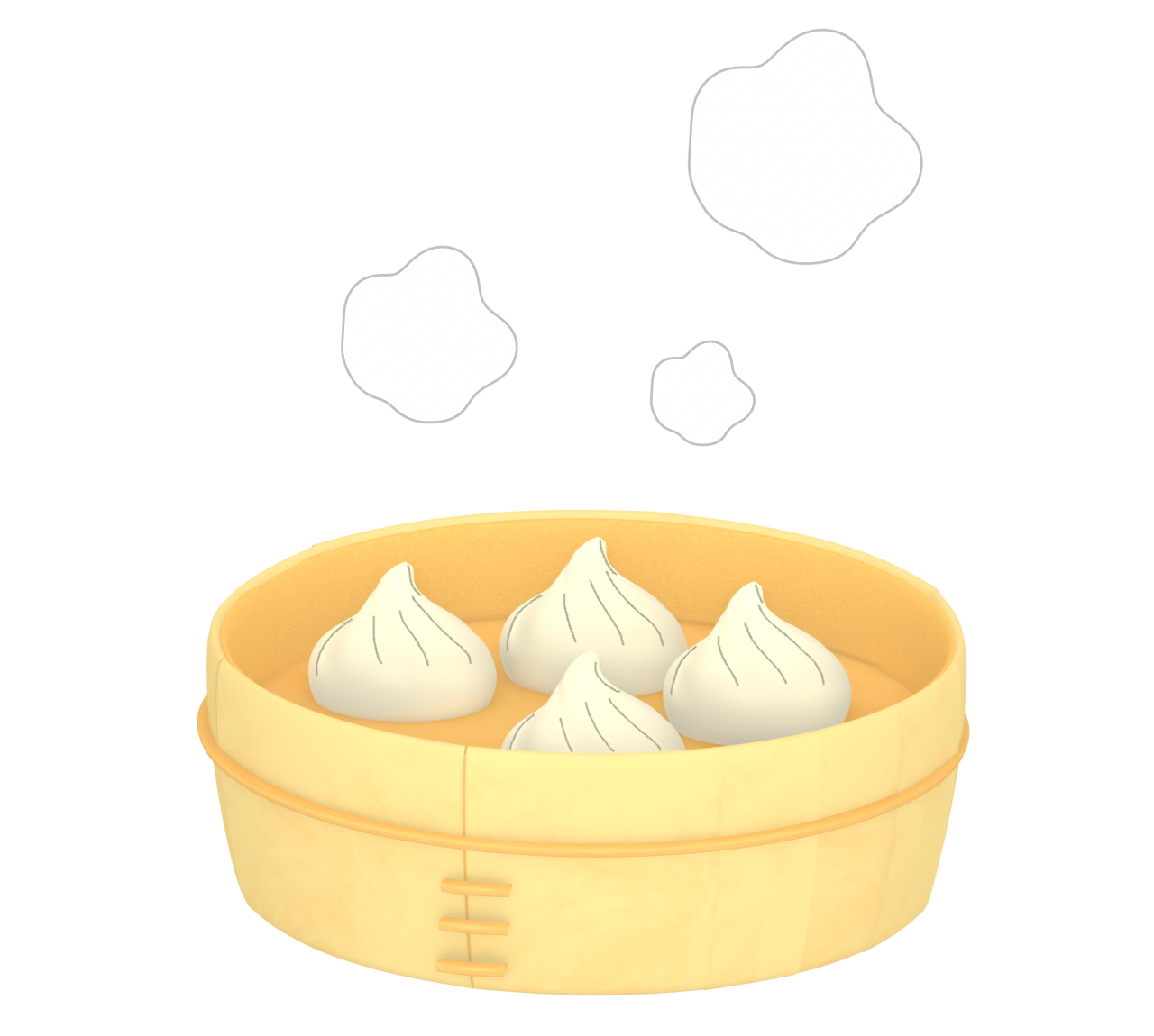 せいろの中の小籠包のイラスト