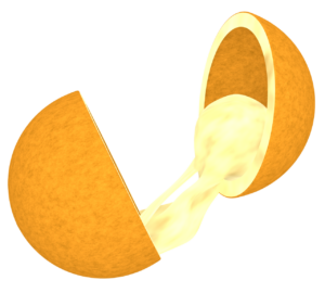 伸びるチーズボールのイラスト