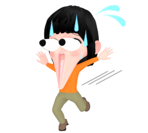 びっくりして目玉が飛び出す女性のイラスト