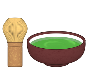 茶道の道具のイラスト（茶筅・茶碗）