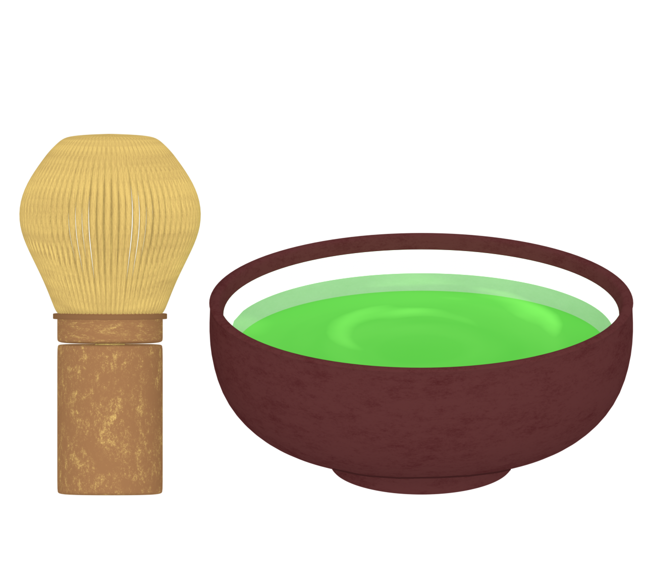 茶道の道具のイラスト（茶筅・茶碗）