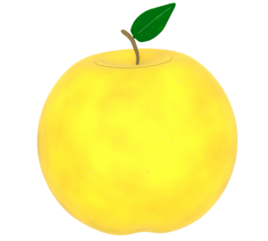 黄色いりんごのイラスト