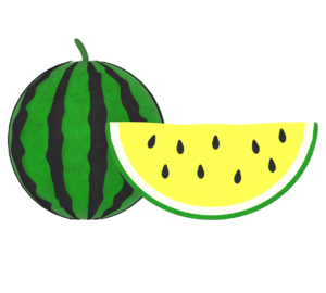 黄色のスイカのイラスト