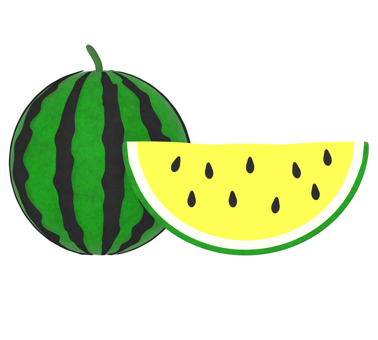 黄色のスイカのイラスト