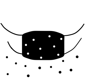 マスクにつく花粉のシルエット