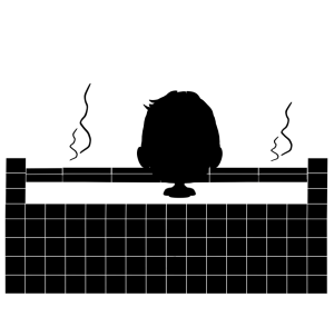 銭湯に浸かる男性のシルエット