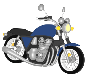 斜め前から見るオートバイのイラスト