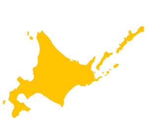 北海道 地図のイラスト（黄色）