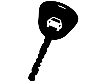 自動車のカギのシルエット