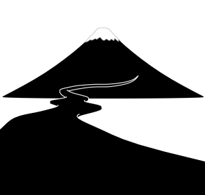 富士登山のシルエット