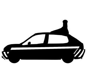 高速道路パトロールカーのシルエット