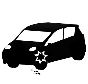 当て逃げされた自動車のシルエット