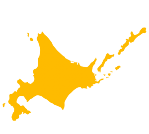 北海道 地図のイラスト（黄色）