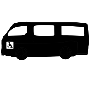 介護送迎車のシルエット