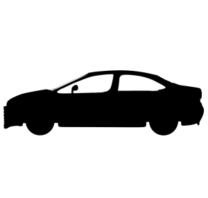 横側から見る自動車のシルエット