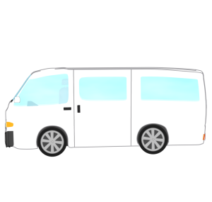 横向きから見るワンボックスカーのイラスト