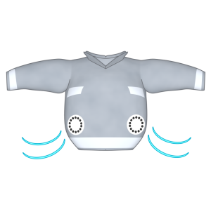 涼しいファン付き作業着のイラスト