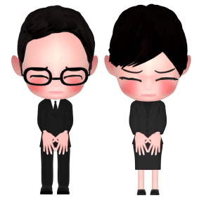 喪服を着た人のイラスト