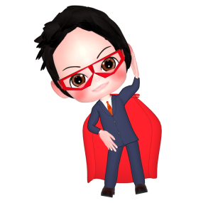 準備体操をするスーパーサラリーマンのイラスト