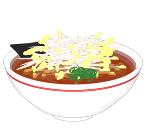 もやしラーメンのイラスト