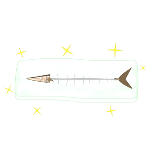 きれいに食べた秋刀魚の骨のイラスト