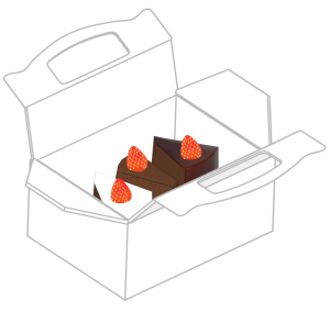 箱に入ったケーキのイラスト
