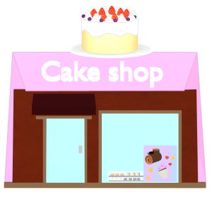 ケーキ屋の建物のイラスト