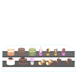 ケーキ屋 ショーケースのイラスト