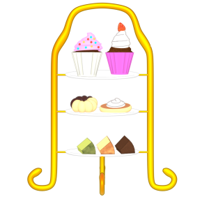 ケーキスタンドのイラスト