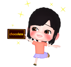 板チョコを持つ女の子のイラスト