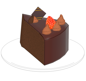 チョコレートケーキのイラスト