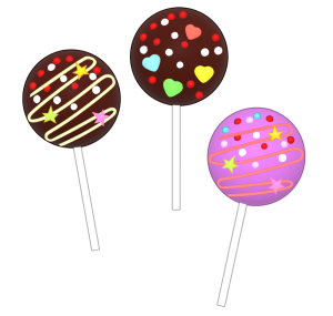 チョコケーキポップのイラスト