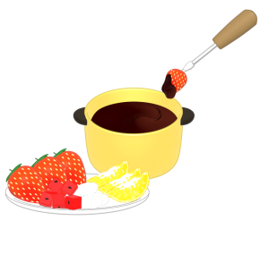 チョコレートフォンデュのイラスト