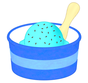 チョコミントのカップアイスのイラスト