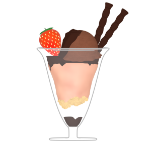 チョコレートパフェのイラスト
