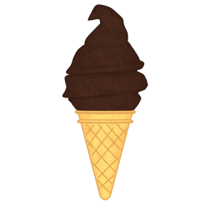 チョコレートソフトクリームのイラスト