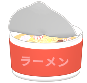 カップの味噌ラーメンのイラスト