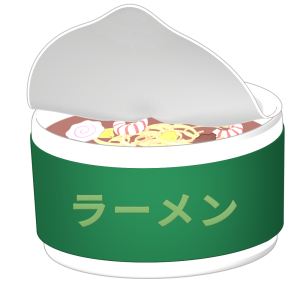 カップの醤油ラーメンのイラスト