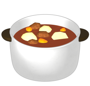カレーの入った鍋のイラスト