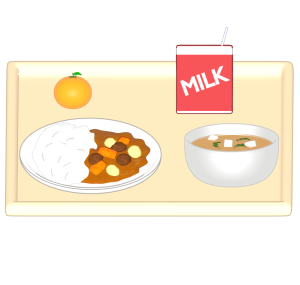 カレーの給食のイラスト